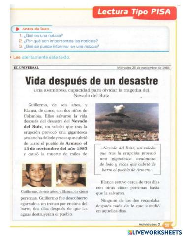 Vida despues de un desastre lectura