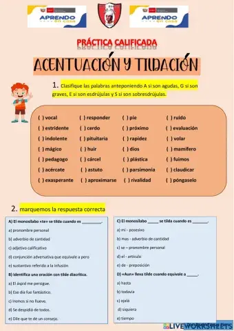 Acentuación y tildación