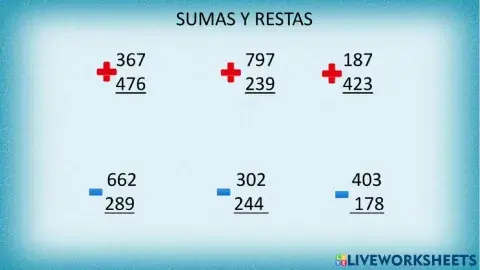Sumas y restas