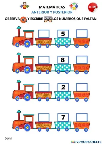 Número Anterior - Posterior del 0 al 10