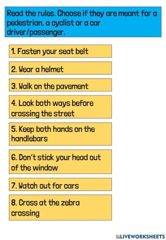 Street Safety Rules