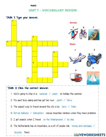 Form 2 Vocabulary Review Unit 7