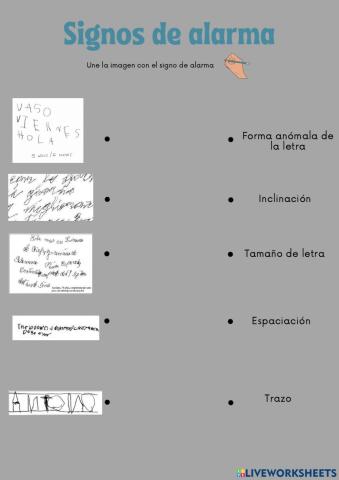 Signos de alarma (Disgrafía)
