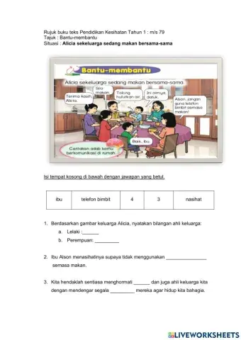 PK Tahun 1 Bantu-membantu Keluarga Alicia m-s 79