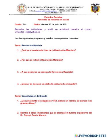 Revolución marcista yConsolidación del Estado