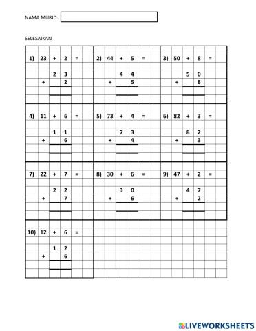 Operasi tambah tahun 1