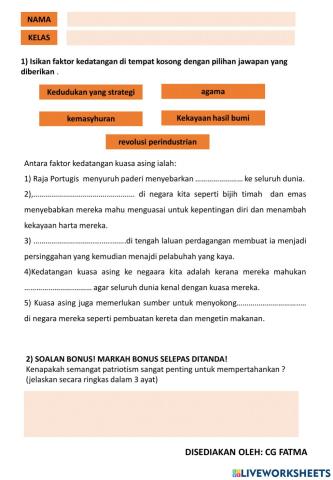 Faktor kedatangan kuasa asing di negara kita