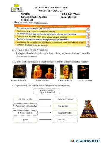 Cuestionario de Estudios sociales