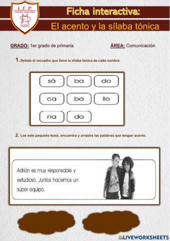 El acento y la sílaba tónica