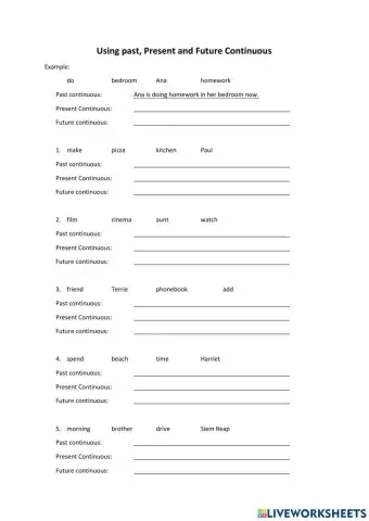 Using past, present and future continuous tense