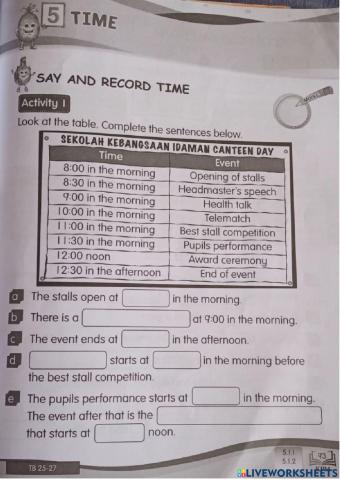 Say and record time