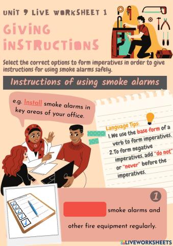 Unit 9 Live Worksheet 1 - Giving instructions