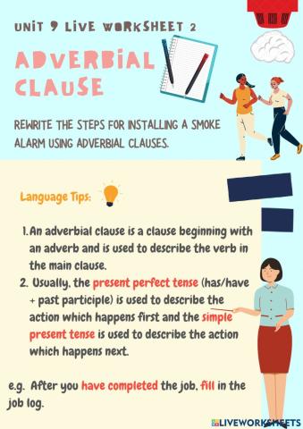 Unit 9 Live Worksheet 2 - Adverbial clause