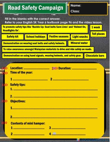 Year 6 Unit 10 Be Aware, Take Care!