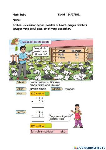 Isi tempat kosong dengan jawapan yang betul