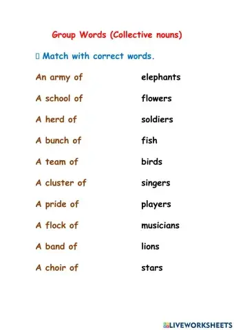 Group words - collective nouns