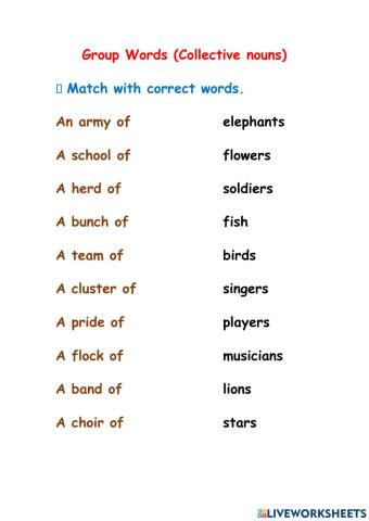 Group words - collective nouns