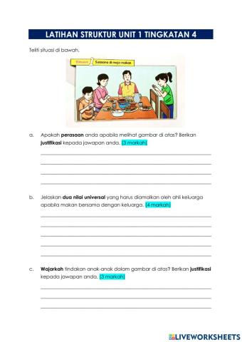 Latihan Unit 1 Tingkatan 4