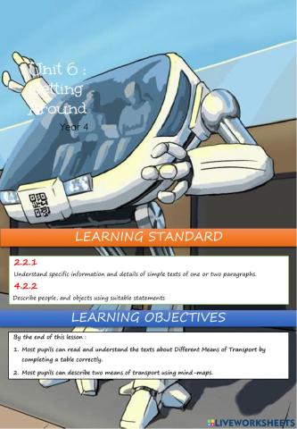 Writing : Different Means of Transport