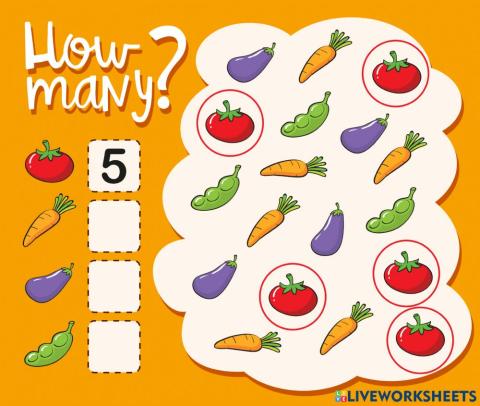 Maths : Counting Vegetables