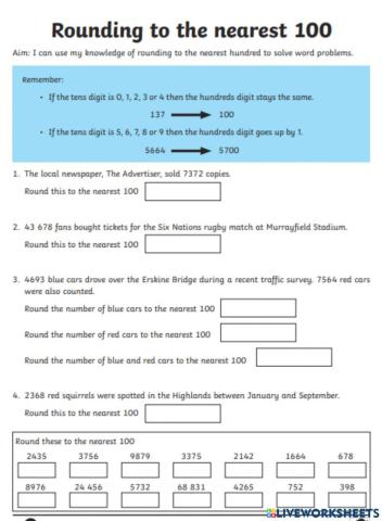 Rounding number upto 100