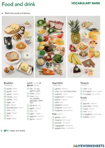 Food vocabulary