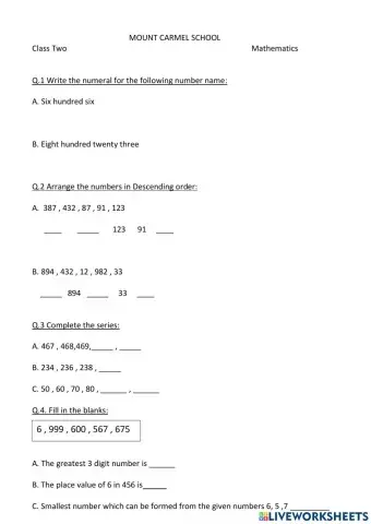 Mathematics revision