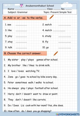 Present simple tense