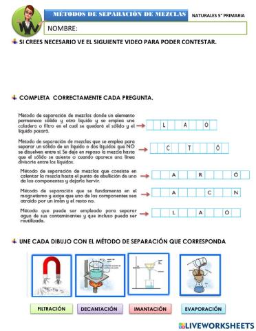 Separación de mezclas