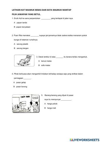 Kata majmuk bebas dan kata majmuk mantap