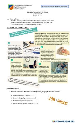 Students' job benefits