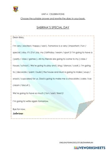 Sabrina's Special Day