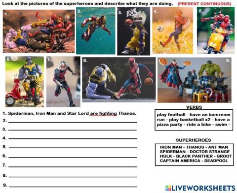 Present Continuous - Superheroes