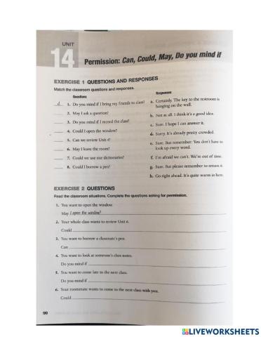 Asking and giving permission