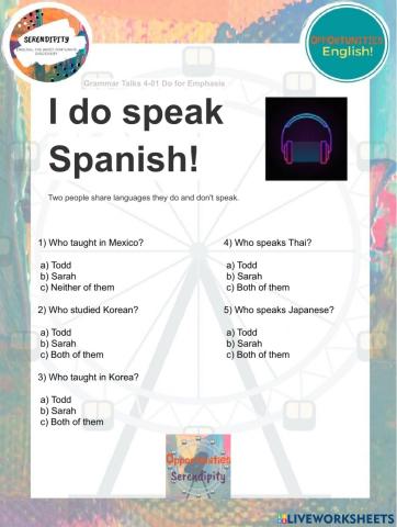 I do speak Spanish