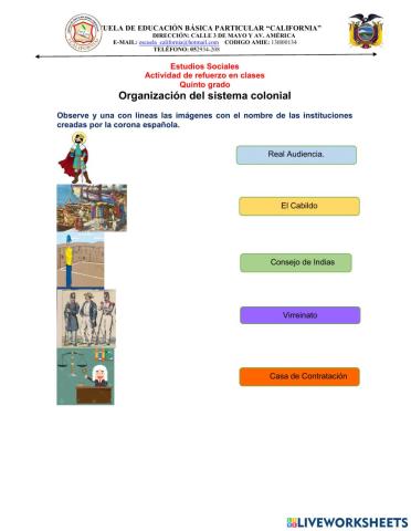 Organización del sistema colonial