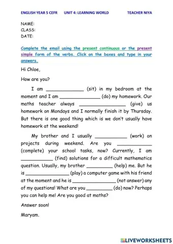 Present continuous versus present simple