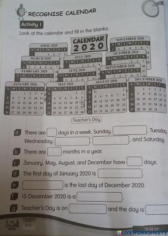 Recognise Calender