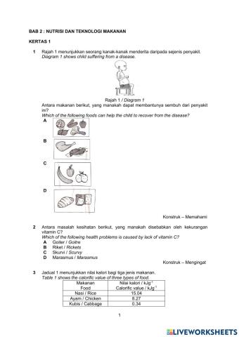 Nutrisi dan Teknologi makanan