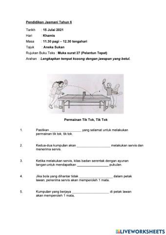PJ tahun 6: Pelantun Tepat