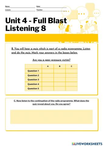 Full blast Unit 4 Listening Page 60
