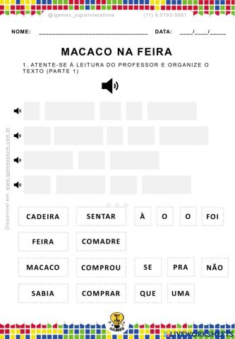 Macaco foi à feira - Sequência 1