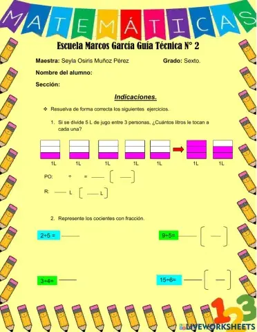 Representemos el cociente con fracción