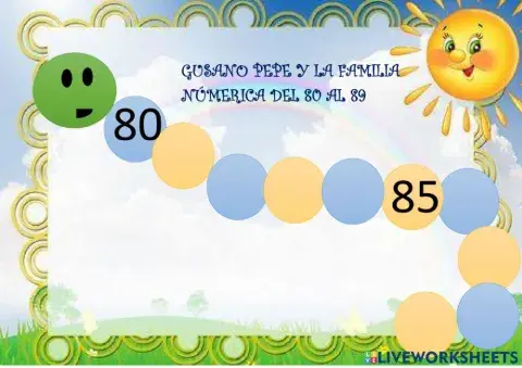 Familia numerica del 80 al 89