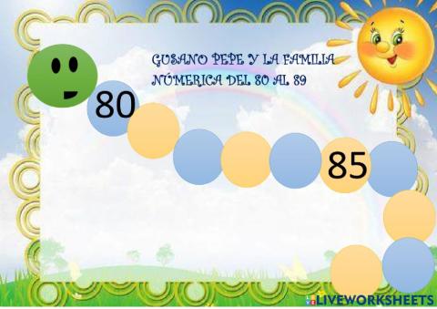 Familia numerica del 80 al 89