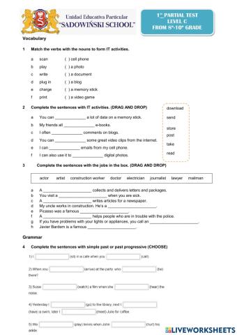 1st partial test 8-10