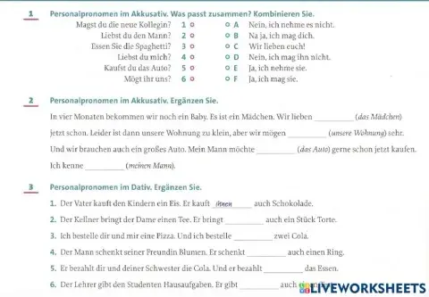 Personalpronomen im Dat-Akk