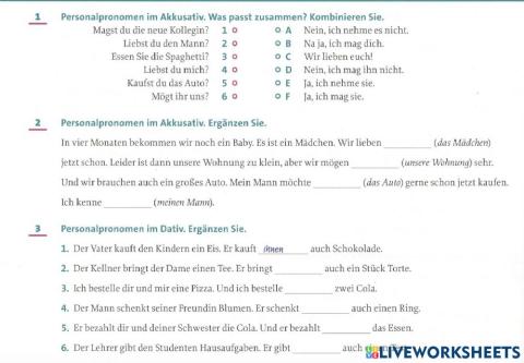 Personalpronomen im Dat-Akk