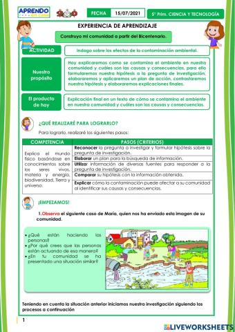Indago sobre los efectos de la contaminación ambiental.