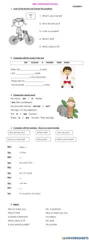 Children 1 - Mid-year exam practice 2